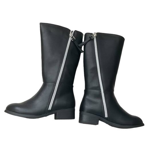 Steve Madden‎ Girl's Black Leather Boots Toddler Girls 11 - Picture 3 of 6